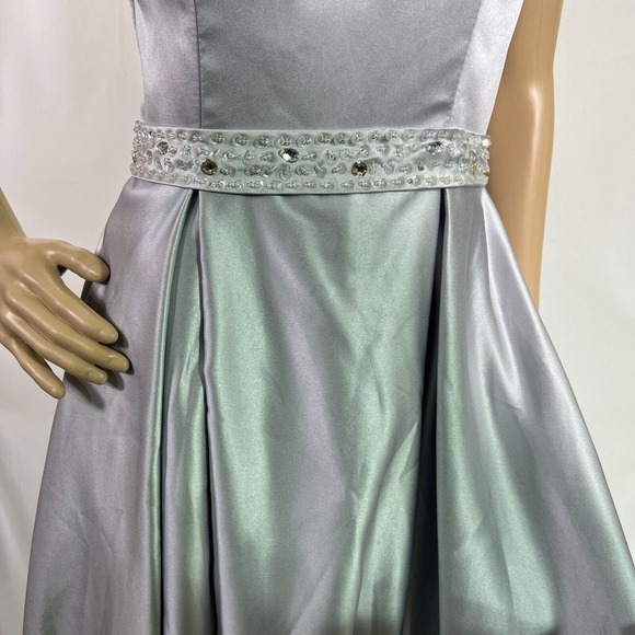 Vnaix Bridals Womens Wedding Dress Long Satin Halter Pockets Grey, Sz 8 - Picture 12 of 16